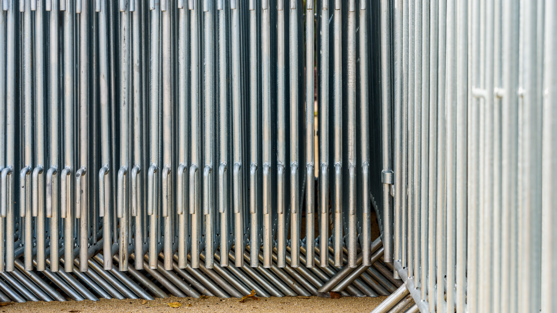 Silver temporary fence rental